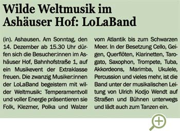 Unser Stelle Ashäuser Hof Anzeige